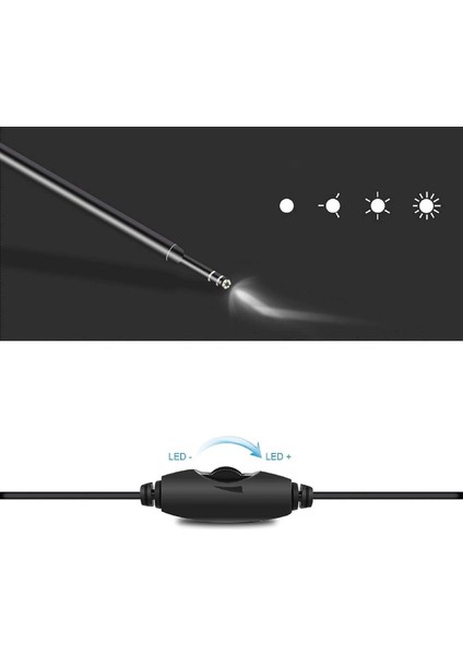 Type C ve USB Girişli Kulak Muayane Kamerası 3 In 1 Kulak Temizleme Çubuğu Ayarlanabilir LED Işık fırsatları