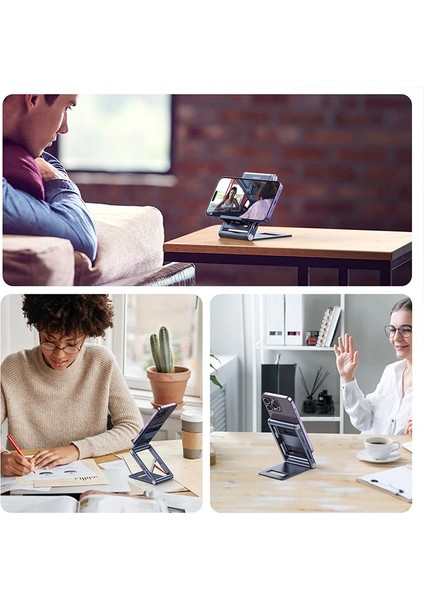 Dux Ducis Z-Shape Alüminyum Alaşımlı Katlanır Telefon STANDI-(5775) - BKS7778-8793 modelleri