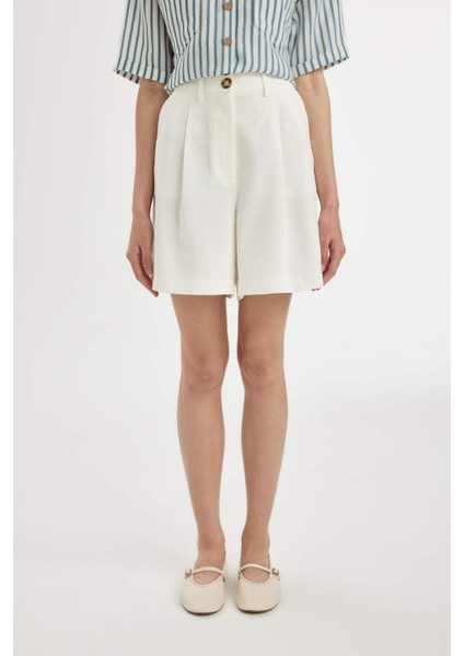 Yüksek Bel Geniş Paça Şort