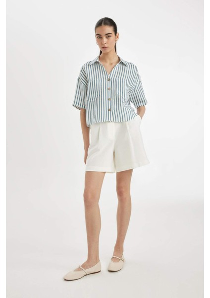 Yüksek Bel Geniş Paça Şort modelleri