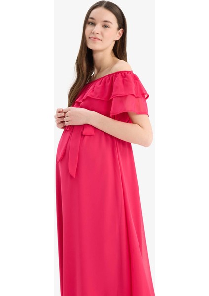 Kısa Kollu Uzun Boy Hamile Elbise B1074AX24SM modelleri