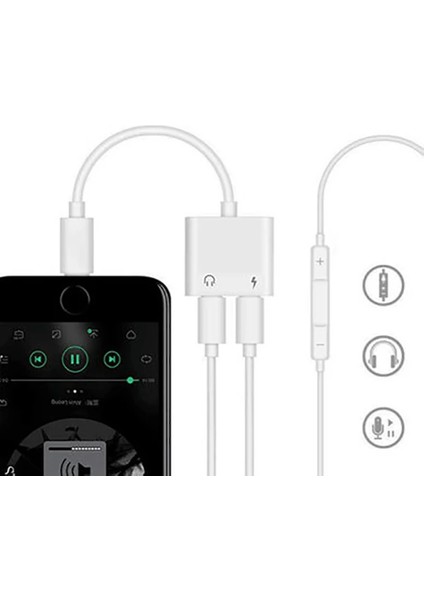 Iphone 14- 13-12-11- Lightning Kulaklık +Şarj USB ADAPTÖRÜ-(5775) - BKS4070-8889