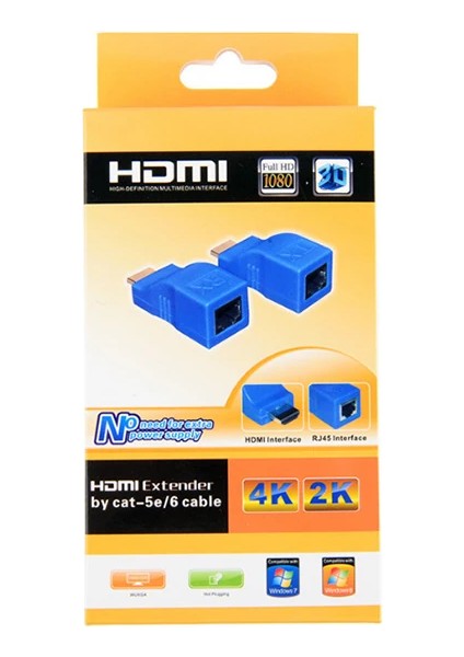 Ally HDMI Extender 4K 3D RJ45 Cat6 ile 30M HDMI UZATICI-(5775) - MBN2468-4342