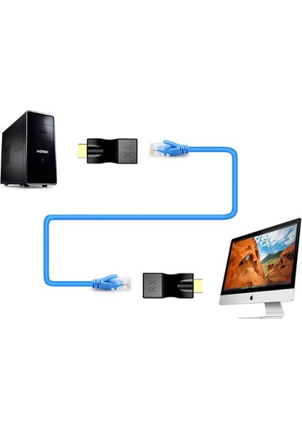 Ally HDMI Extender 4K 3D RJ45 Cat6 ile 30M HDMI UZATICI-(5775) - MBN2468-4342