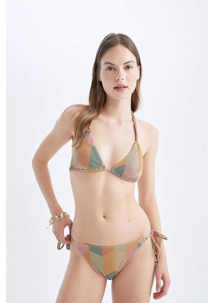 Regular Fit Desenli Bağcıklı Bikini Altı-Fall in Love D2650AX24HS fiyatları