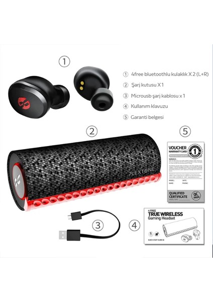 4free Tws Gaming Kablosuz Bluetooth 5. 0 Kulaklık IPX4- (5775) - AGT5952- 7696 indirimleri