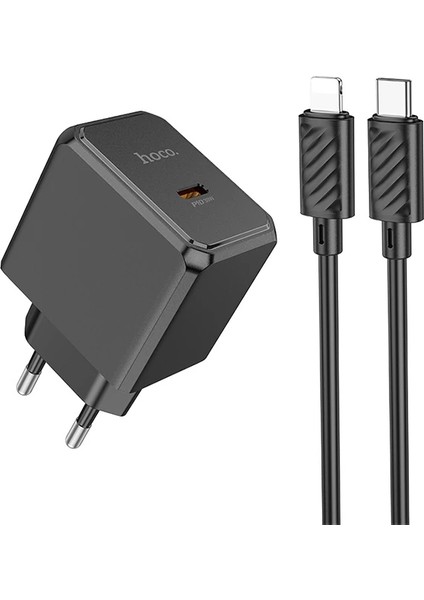 Hoco CS15A 30W Type-C Şarj Aleti + Type-C To iPhone Lightning Kablo SETI-(5775) - BKS9491-9179