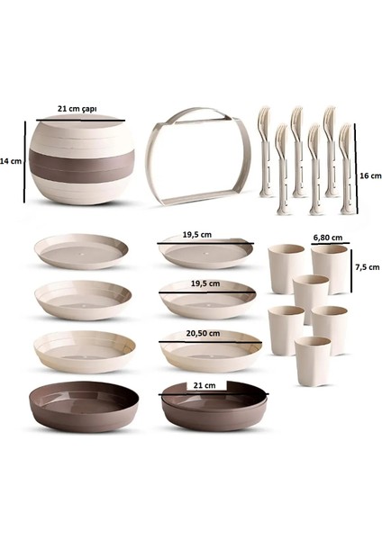 32 Parça Piknik Seti Yuvarlak Kamp Seti indirimleri