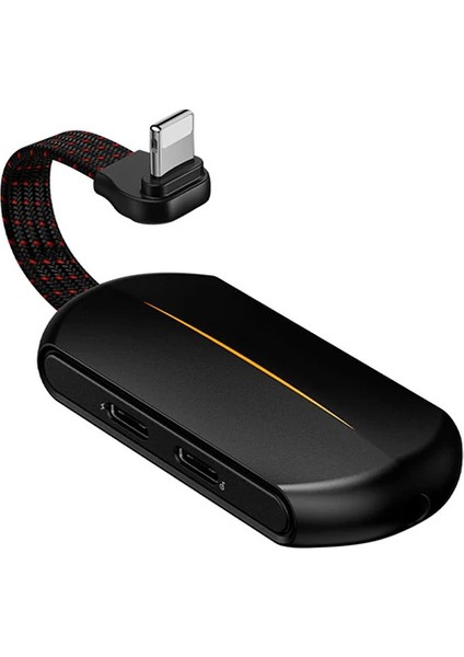Baseus L47 3in1 2x iPhone Lightning Başlık ve 3.5mm Kulaklık Çıkışlı Şarj A - BKS8114-8764