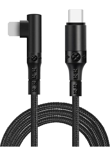 Ally Type-C To Iphone 20W Lightning Hızlı Şarj Kablosu Oyuncu 90 Derece Kablo-(5 - AGT6175-7666