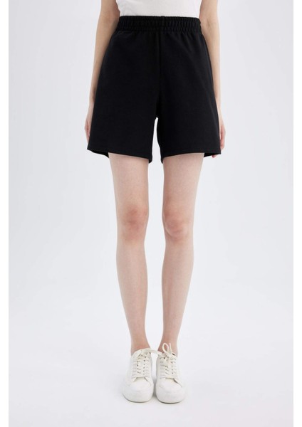 Regular Fit Normal Bel Basic Düz Bermuda Şort U4570AZ24HS