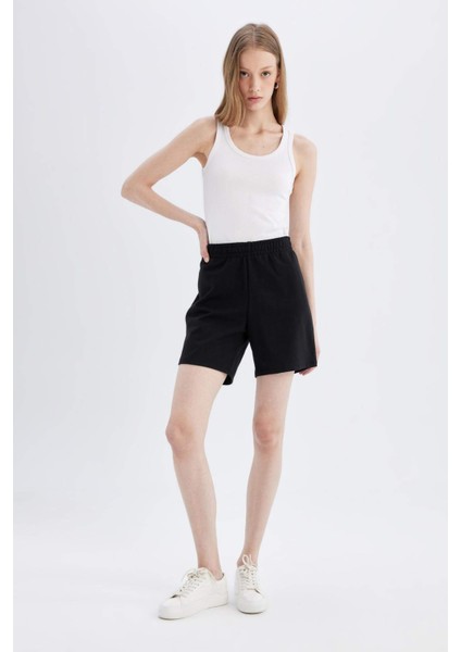 Regular Fit Normal Bel Basic Düz Bermuda Şort U4570AZ24HS