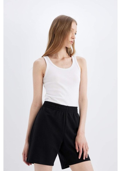 Regular Fit Normal Bel Basic Düz Bermuda Şort U4570AZ24HS