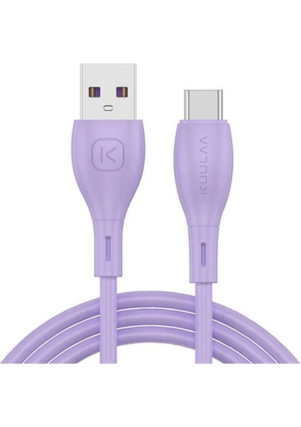 Kuulaa Liquid Silicone USB Type C Qc3.0 Hızlı Şarj Kablosu 1METRE-(5775) - BKS3690-1404