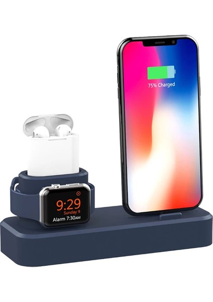 Ally 3in1 Charging Base Iphone+ Iwatch+ Ipods Silikon Şarj STANDI-(5775) - GMS4797-4114 fiyatları