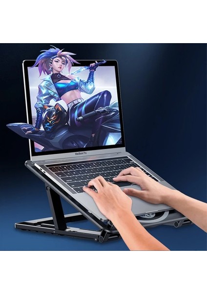 Ally Ayarlanabilir Taban Çift Fanlı Tablet ve Laptop Soğutucu STAND-(5775) - FKU4801-7245