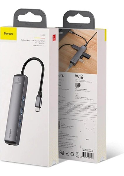 Baseus USB Type C 6in1 HDMI 3x USB 3.0 RJ45 Çoğaltıcı ADAPTÖR-(5775) - BKS8873-2321