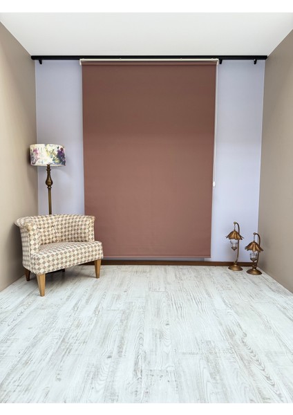Donatti Stor Perde Ithal Mat Polyester Kahverengi P1180
