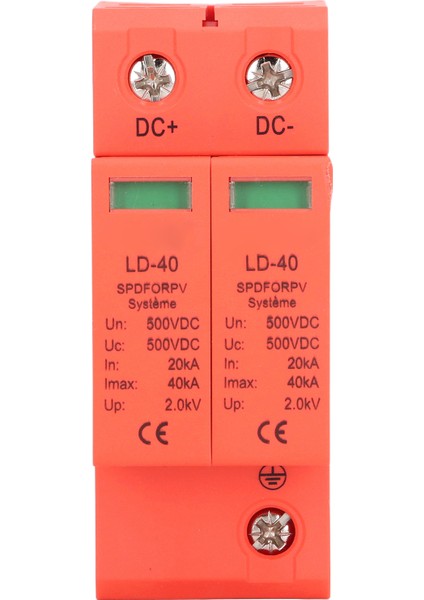 Pv Aşırı Gerilim Koruma Cihazı Fotovoltaik Devre Kesici Koruyucu 2p 20‑40KA Dc 500V (Yurt Dışından)