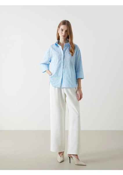 Lcw Vision Ajurlu Oversize Kadın Gömlek (S5) fiyatları