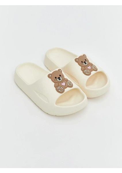 Lcw Steps Ayı Teddy Baskılı Kız Çocuk Terlik (S5)
