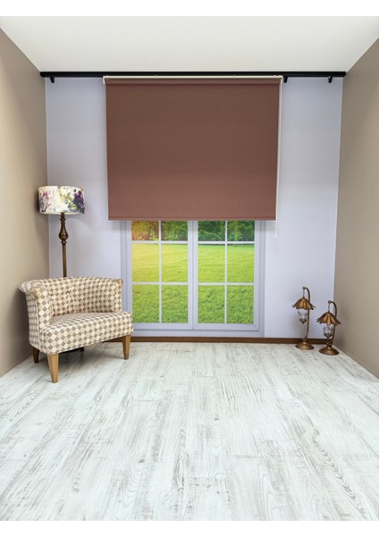 Donatti Stor Perde Ithal Mat Polyester Kahverengi P1180