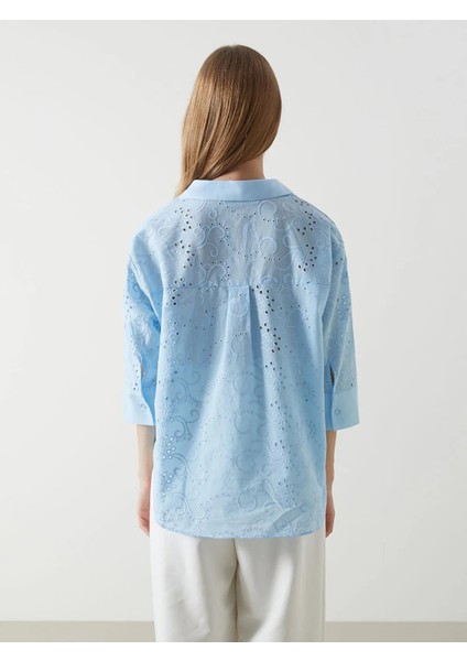 Lcw Vision Ajurlu Oversize Kadın Gömlek (S5) fırsatları