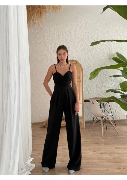Kadın Askılı Beli Vurgulu Bol Paça Tulum fırsatları