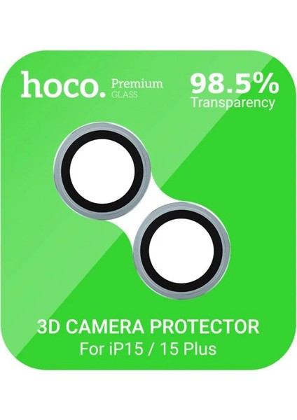 Hoco Crystal Clear iPhone 15-15 Plus Hd 3D Metal Çerçeveli Kamera Koruyucu Lens-(5 - FKU6648-9568 fırsatları