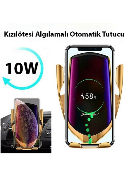 Ally R2 Qi 10W Kablosuz Şarjlı Havalandırma Araç Telefon TUTUCU-(5775) - MBN5631-2859