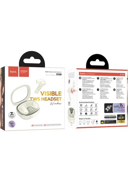 Eq6 Göstergeli Tws Bluetooth 5.3 Kablosuz Stereo Kulakiçi KULAKLIK-(5775) - 1OL7429-9719 indirimleri