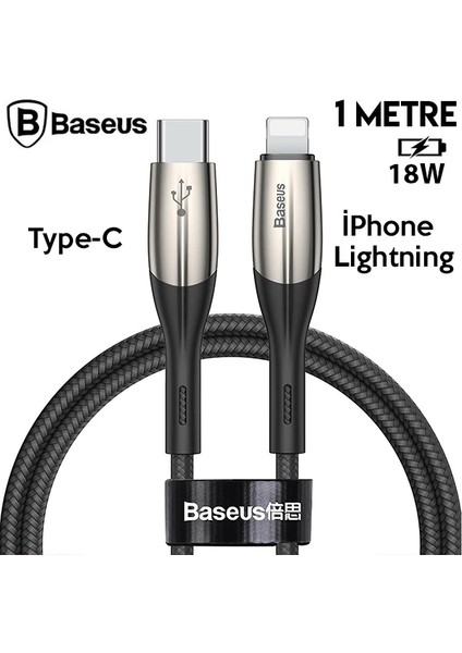 Baseus Horizontal USB Type-C PD18W iPhone 14-13-12-11 Hızlı Şarj Kablo 1metre-(5 - GMS9494-6985