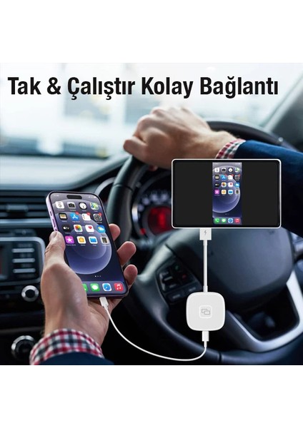 Apple iPhone Usb+Lightning Carplay Mirror Adaptör Çevirici -Youtube Netflix Tiktok - BKS4409-6199