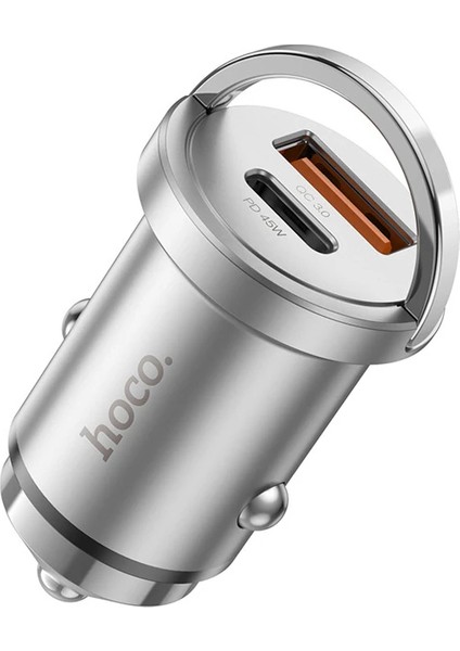 Hoco NZ10 Handy PD45W+QC3.0 Araç Şarj Başlığı ve Type-C To Type-C KABLO-(5775) - CDY2683-8341