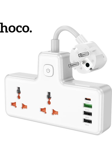 Hoco AC12A 2500W 2 Priz + 3 USB + 30W Type-C Multifonksiyonel Priz Çoğaltıcı Şa - FKU5820-1130 fırsatları