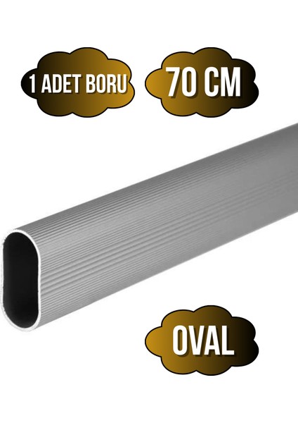 Alüminyum Oval Askı Borusu Mobilya Askı BORUSU(ALÜMİNYUM)(OVAL)(EN:15MM BOY:25MM)