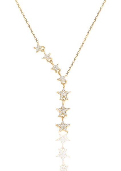Gold Rodyumlu Zirkon Taşlı Kayan Yıldız Kolye fırsatları