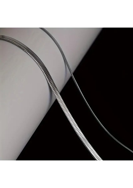 2'li Set Paslanmaz Çelik Yılan Zinciri Kolye Seti – Şık -Modaya Uygun fırsatları