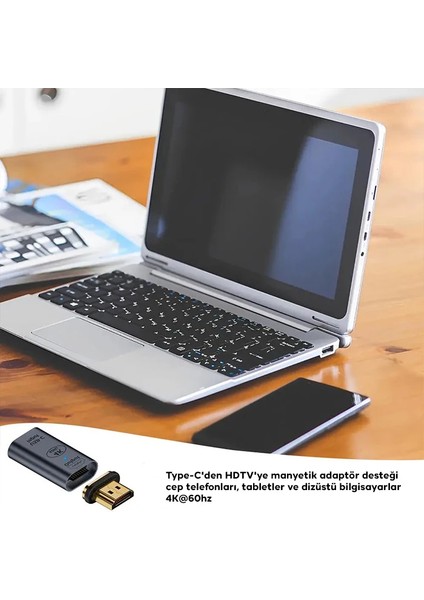 Ally HDMI To Type-C 4K 60Hz Mıknatıs Başlıklı Çevirici Otg ADAPTÖR-(5775) - BKS2284-9987