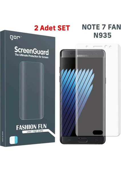 Gor Galaxy Note 7 Fan 3D Kavisli Darbe Emici Full Ekran Koruyucu 2 Adet SET-(5775) - AGT2652-9472