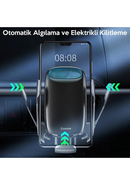 Baseus Aurora Electric Qc 3.0 Wireless Kablosuz Şarj Araç TUTUCU-(5775) - BKS4915-9011 fırsatları