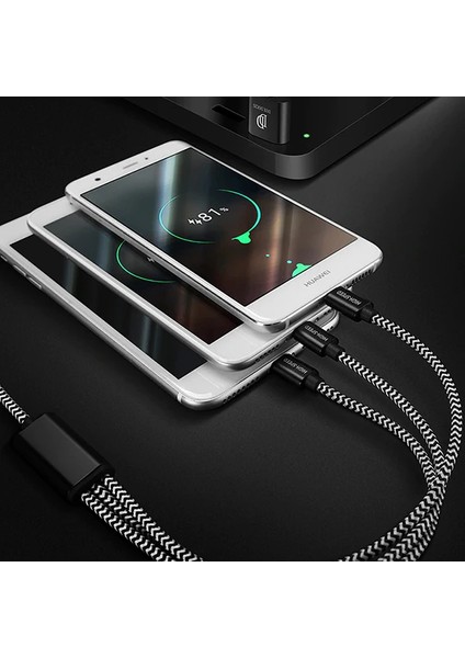 Dux Ducıs 3in1 USB Type C-Iphone ve Mikro Kopmaz USB Kablo Hızlı ŞARJ-(5775) - BKS3019-2950