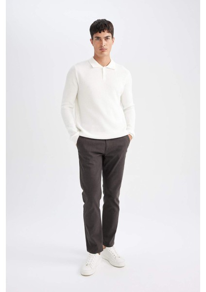 Chino Pantolon Regular Fit Normal Kesim Cepli Düz Paça D1050AX24WN