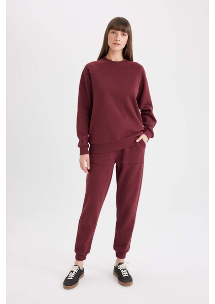Regular Fit Jogger Eşofman Altı Basic Düz Beli Lastikli Bağcıklı Cepli V2699AZ24WN