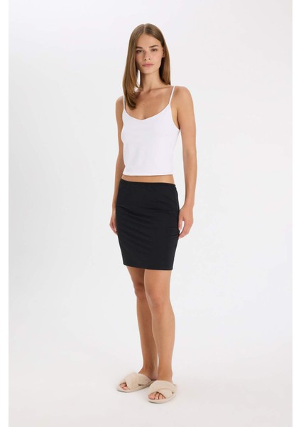 Diz Üstü Siyah Jupon-Fall in Love D4428AXNS modelleri