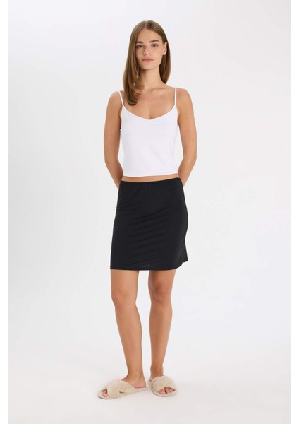 Diz Üstü Siyah Jupon-Fall in Love D4428AXNS fırsatları
