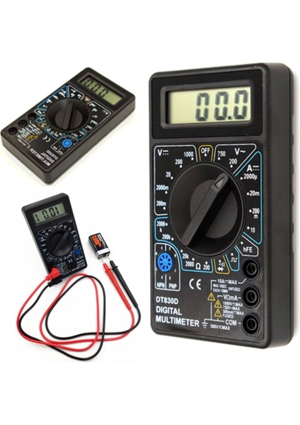 Dijital Avometre Multimetre Ölçü Aleti Akım Voltaj Direnç Ölçer (5047)