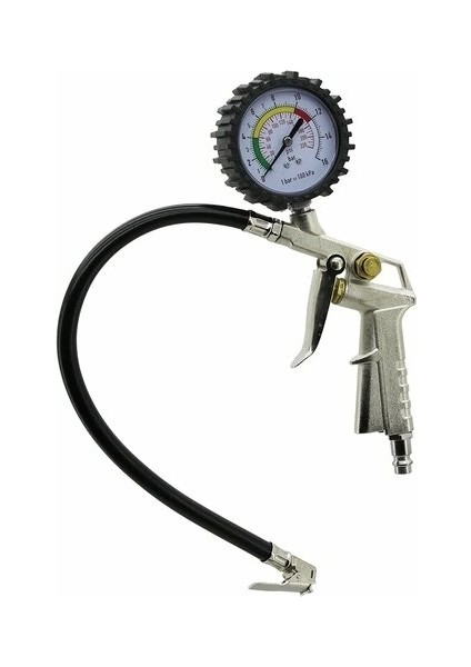 Saatli Hava Ölçme Lastik Şişirme Tabancası 12 Bar Basınçlı - 1/4 Rekor (5047)