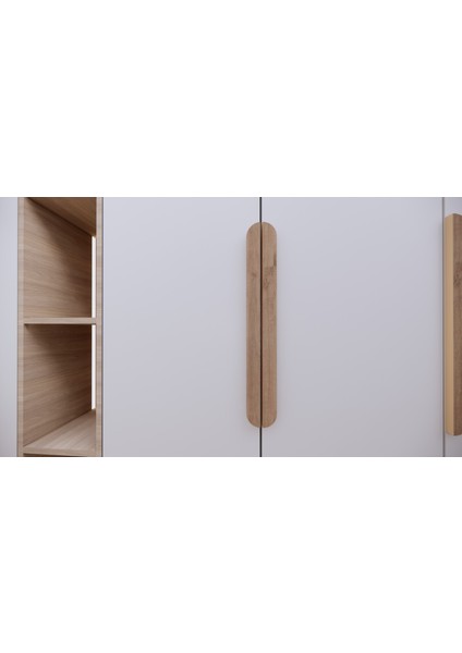 Roma 10CM Ahşap Desenli(Kahverengi) Mdf Mobilya Dolap Çekmece Kulpu Mdf Kulp
