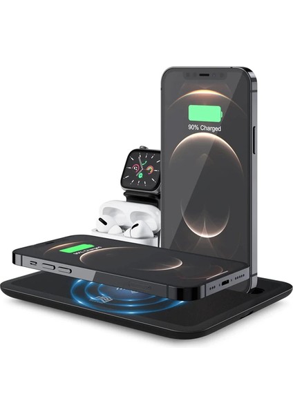 Ally 4 In1 15W Kablosuz Hızlı Şarj Standı Iphone+Iwatch+Airpods Pro Wireless-( - MBN7876-7906